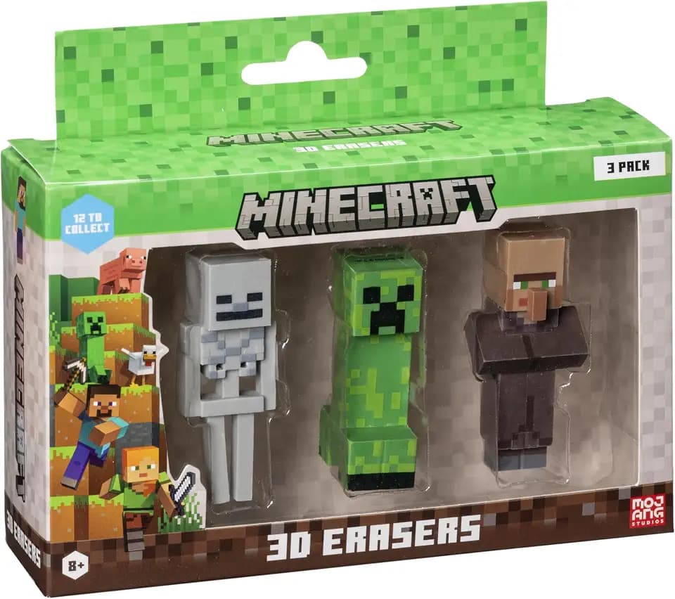 Set di gomme 3D Minecraft MC4021D 3 Pezzi