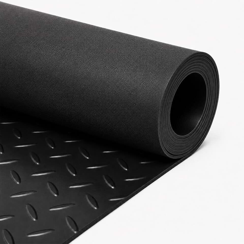 300 x 150 cm Gummimatte Meterware Schutzmatte, garagenboden matten, Noppenmatte Bodenmatte aus Gummi, rutschfest Gummimatte Bodenmatte mit Noppen Gummiläufer für Keller, Werkstatt, Garage