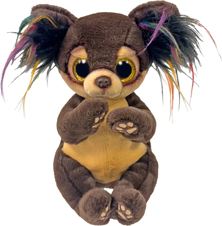 TY Beanie Boos Toffee the Chihuahua with Big Yellow Eyes and Glitter - T37393