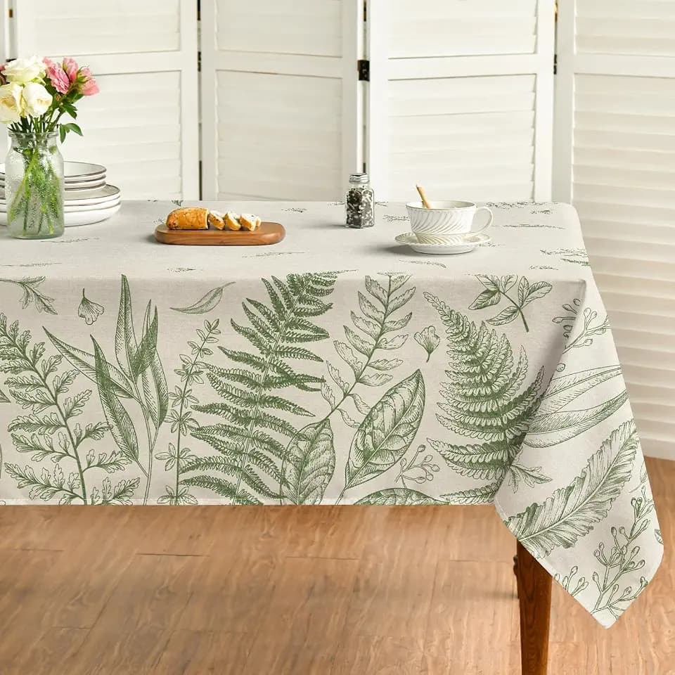 Horaldaily Spring Tablecloth 52 x 70 Inch Rectangular Plants Wild Fern