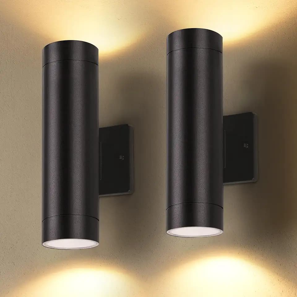 LUTEC 16W LED Outdoor Wall Lights, Dusk to Dawn, 2 Pack