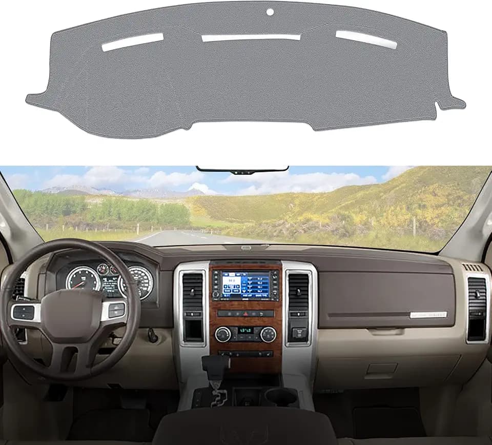 Dashboard Dash Cover Mat Carpet Compatible with 2010-2014 Dodge Ram 1500 2500 3500