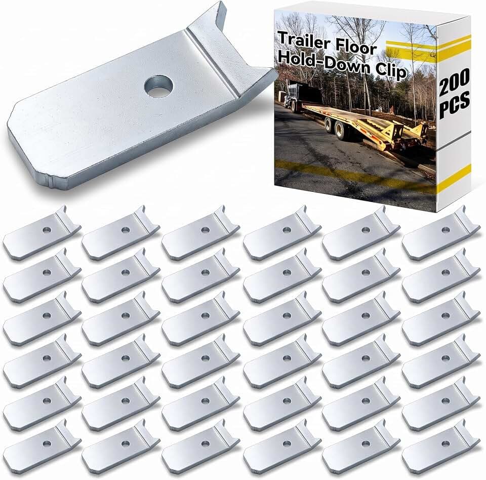 200 Pcs Deck Clips for Trailer Floor Hold Down Clips, Silver