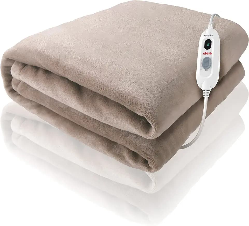 Ufesa Softy Plus Elektrische Wärmedecke, 180 x 140 cm, 120 W, Ultraweich, 3 Temperaturstufen, automatische Abschaltung, waschbar