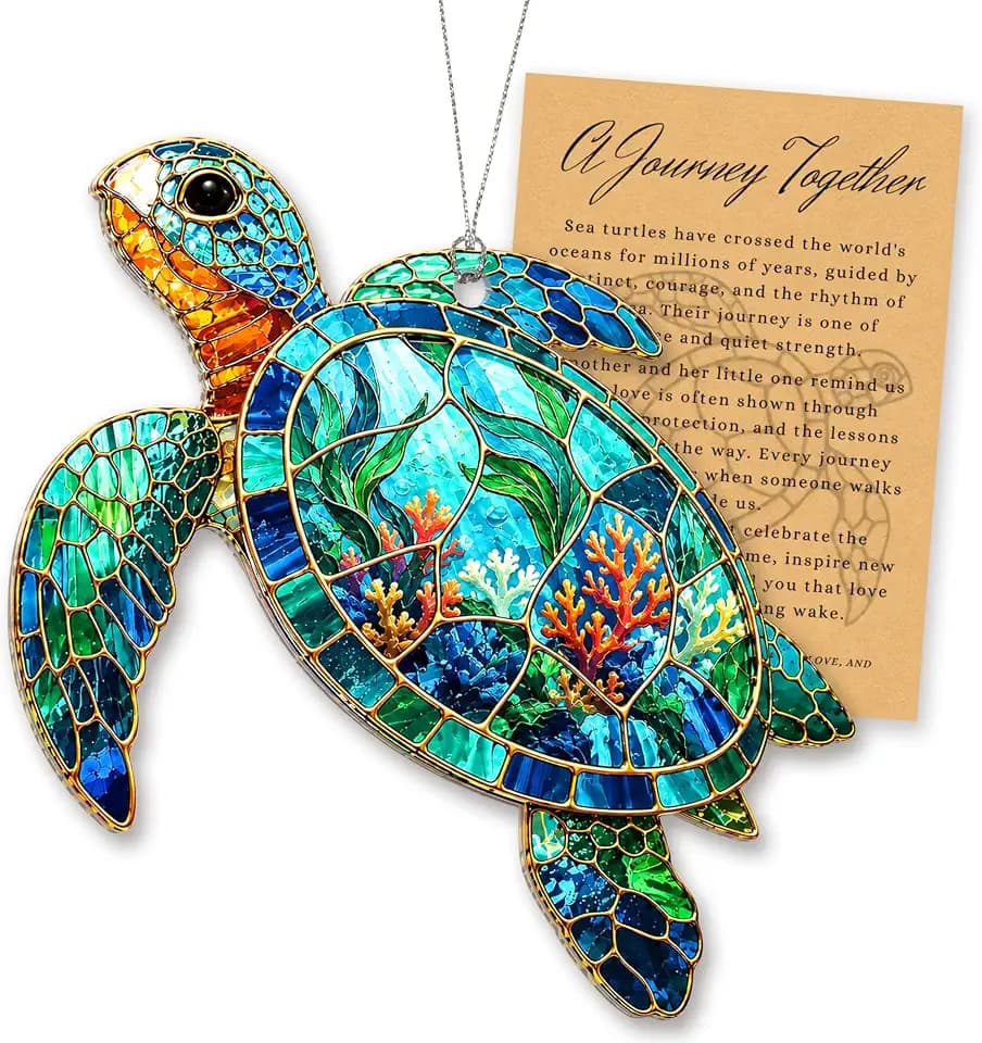 Sea Turtle Ornament, Sea Turtle Gifts for Women, Men, Kids & Animal Lovers