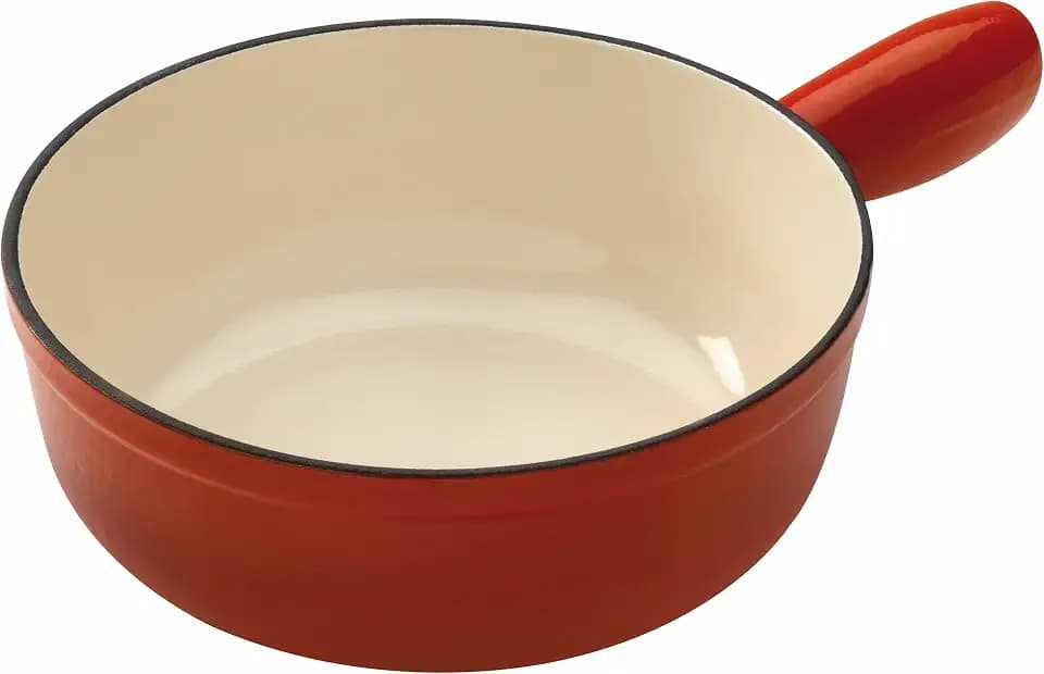 KUHN RIKON Fondue Käsefondue Caquelon Eisenguss, Gusseisen, Induktion, emailliert, 20 cm, rot