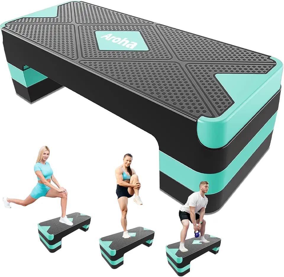 Aerobic Step Platform, Non Slip Adjustable Height Step Trainer