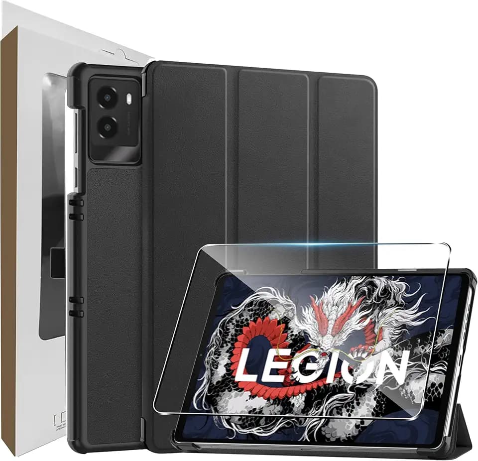 for Lenovo Legion Y700 2025 3RD Case with Screen Protector(1 Pack),high qualit Hard Shell, Lightweight,Quality PU,Anti-Fingerpirnts, Scratch Resistant, Black for Y700 2025 3RD 8.8 inch