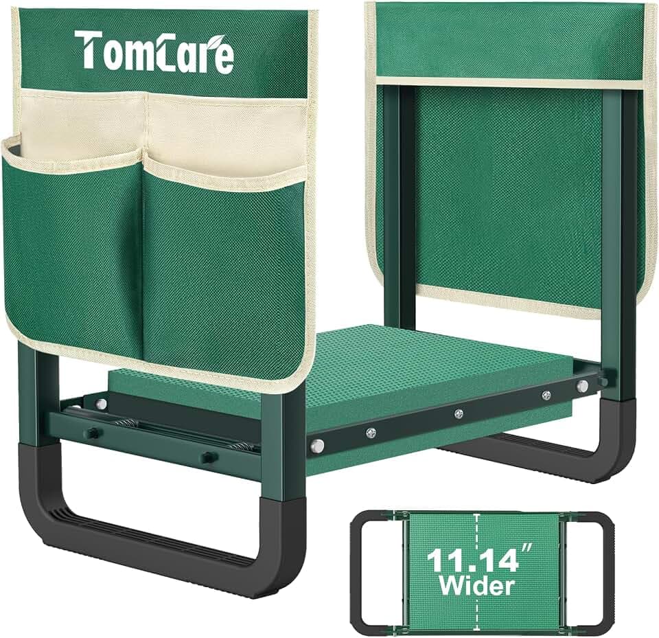TomCare Garden Kneeler and Seat, 11.14" Kneeling Pad Sturdy Garden Bench