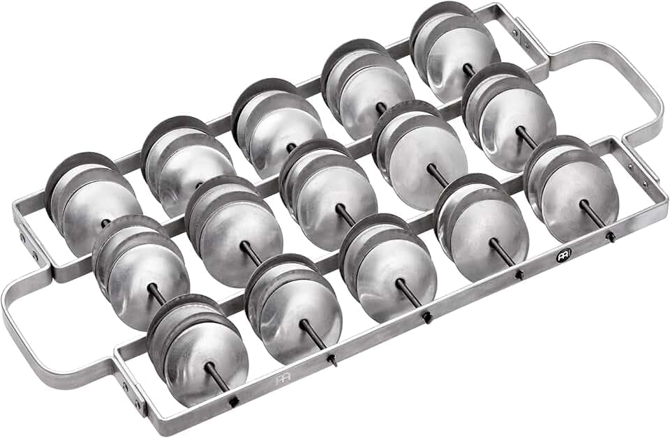 Meinl Percussion Aluminium Rocar Instrument - Großes Samba Schelleninstrument - Aluminium, Silber (RC2-L)