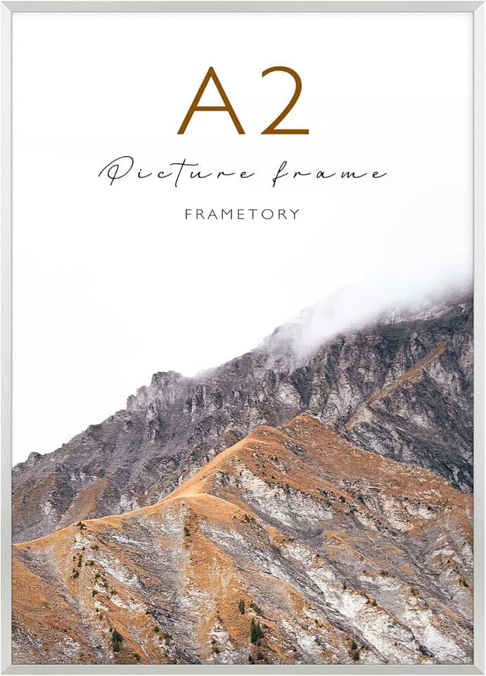 Frametory A2 Silver Aluminum Picture Frame Acrylic Cover 1 Pack