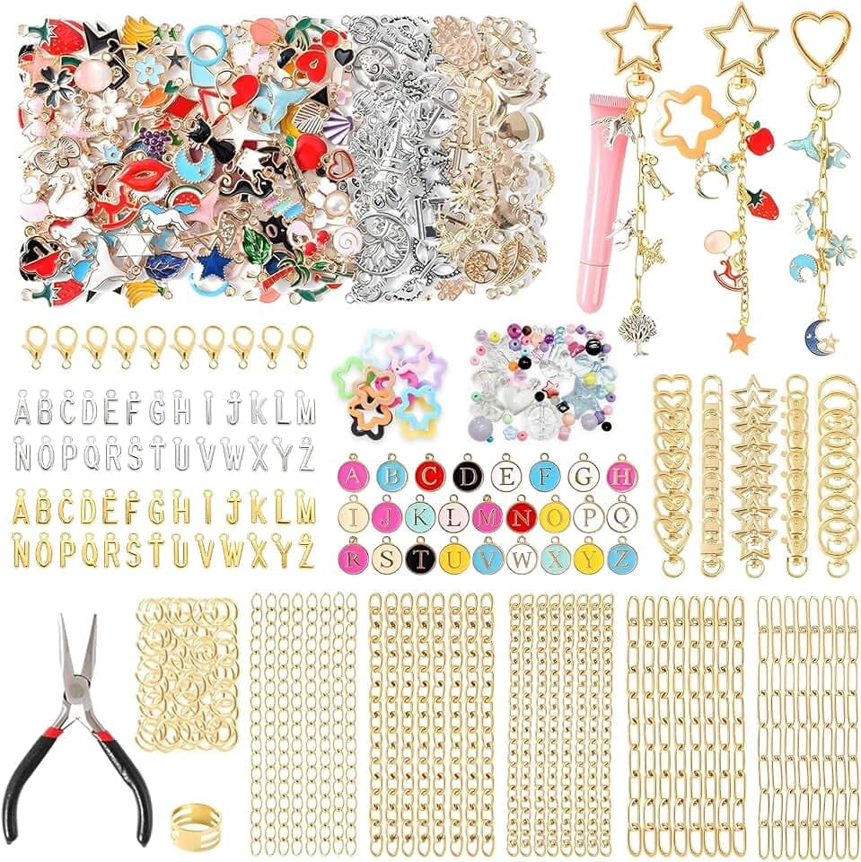 NIWPKDCE Lip Gloss Charms Keychain Kit for Women, Gifts for Girls Friends