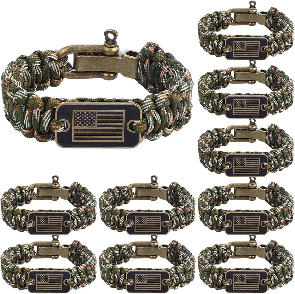 Liliaafar Patriotic Paracord Bracelets for Dad Veteran Men