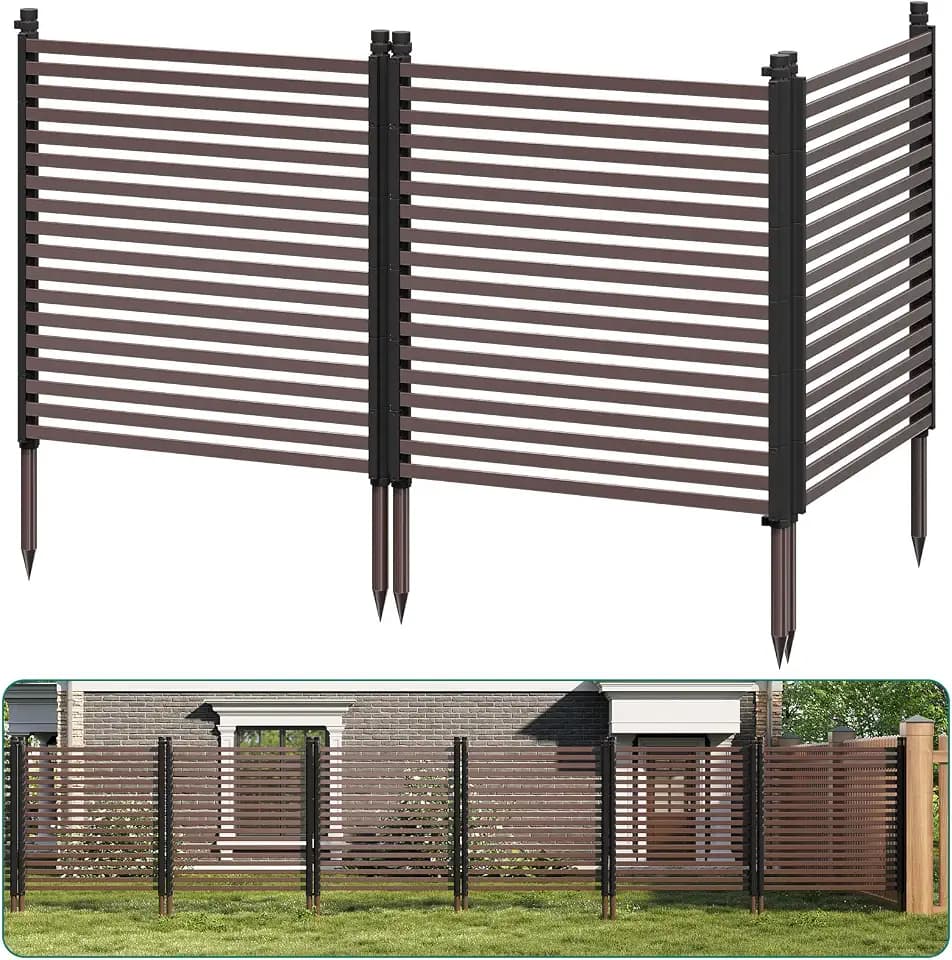 Garvee Privacy Fence Panels for Outside, 48" h×106" w 3-Panel No-Dig