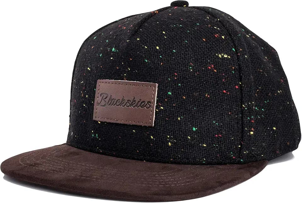 Blackskies® Obsidian Snapback Cap | Damen Herren Baseball Kappe | Basecap aus Wolle mit künstlichem Wildlederschirm Cap - Männer Frauen Unisex Streetwear Outdoor Sommer Freizeit