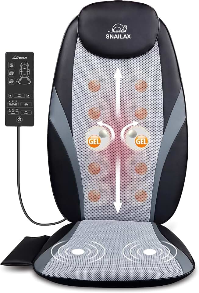 Snailax Shiatsu-Rückenmassagegerät mit Wärmefunktion und Gel-Massageknoten