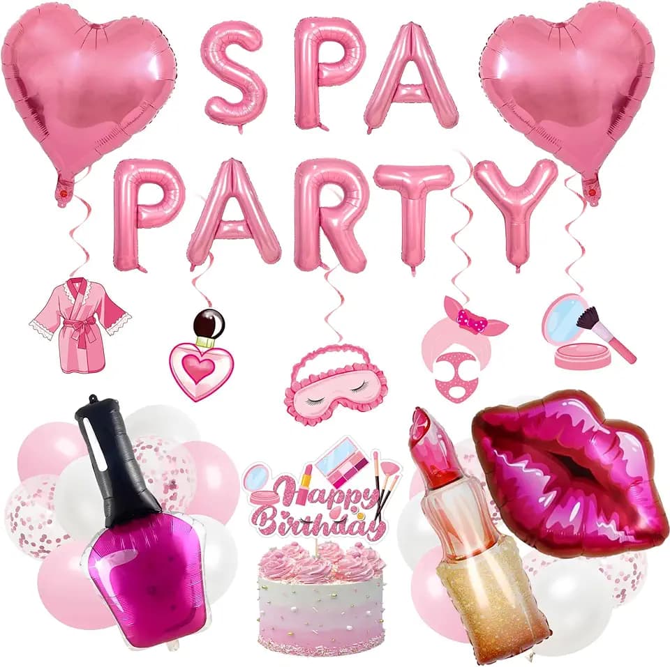 Spa Party Decorations Balloons Set Pink Spa Theme Birthday Decor