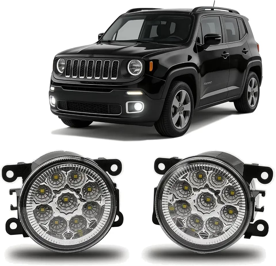 Fog Light Lamp 3.5 Inch Pair For 2015-2018 Jeep Renegade Clear Lens Bumper Replacement,45W,6000k,pack of 2