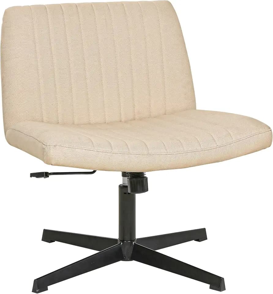FDW | Criss Cross Chair Without Wheels | Beige | Armless Desk Chair
