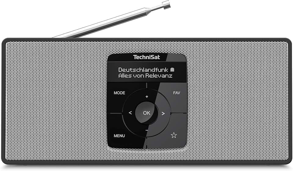 TechniSat DIGITRADIO 2 S - Tragbares DAB Stereo-Radio mit Akku | DAB+, UKW, Bluetooth Audiostreaming, OLED Display, Kopfhöreranschluss, Stereo, 2 Watt RMS, Schwarz/Weiß