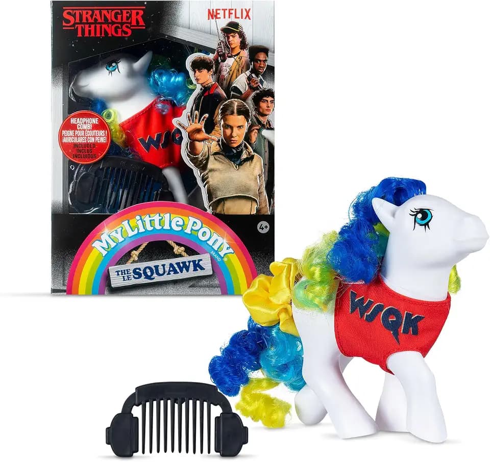 Basic Fun My Little Pony x Stranger Things – Retro Rockin’ Pony – Limitierte Sammlerpony inspiriert von Robin – 80er-Jahre Stil für Fans & Sammler