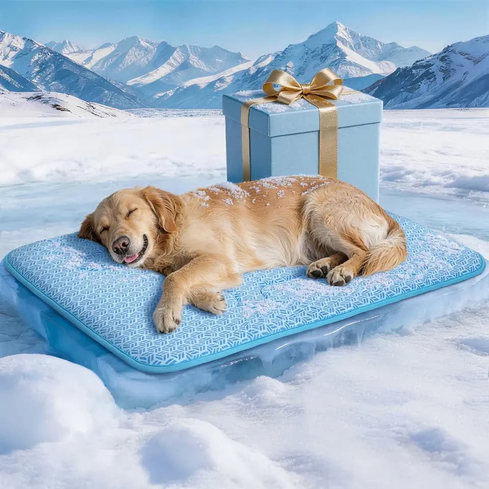 Cooling Mat for Dogs, Large Dog Bed & Dog Cooling Pad, Waterproof Pet Cooling Mat with Breathable Foam, Instant Relief for Dogs & Cats, Blue 36"x27"