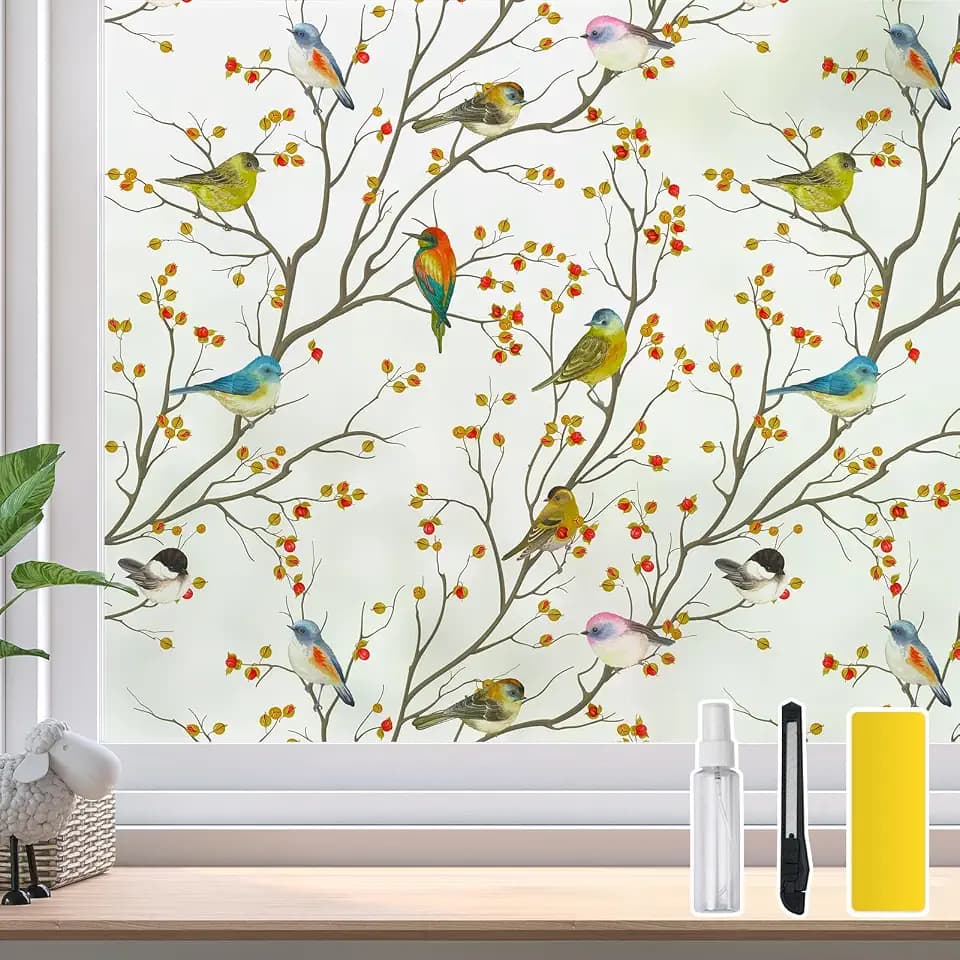 DKTIE Frosted Window Privacy Cling Film Included Tools 23.6in X 78.7in