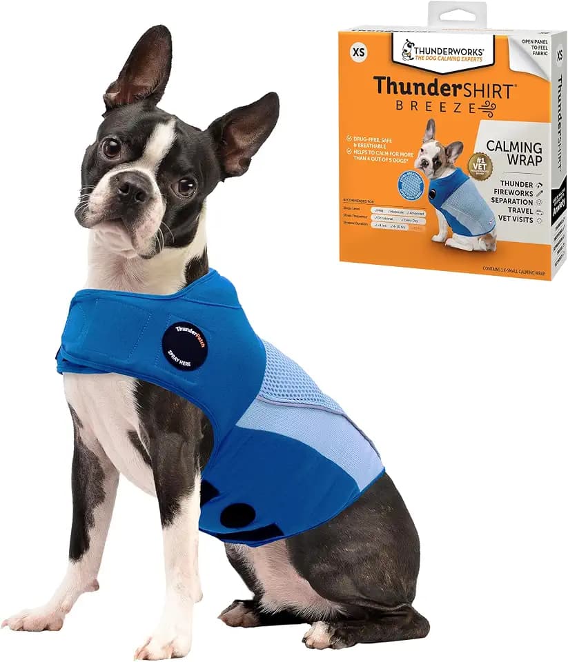 ThunderShirt Breeze for Dogs Calming Anxiety Vest, X-Small, Sky Blue