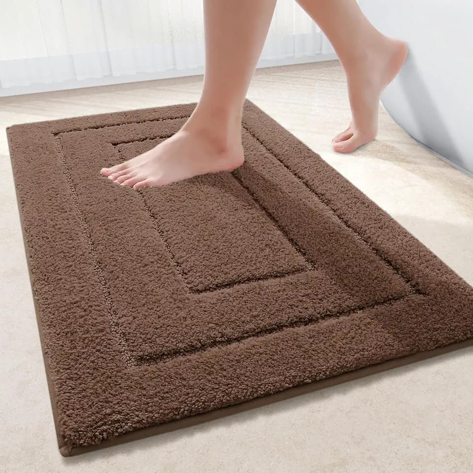 Buganda Microfiber Bathroom Rugs 30x20, Soft Shaggy Absorbent Bath Rugs