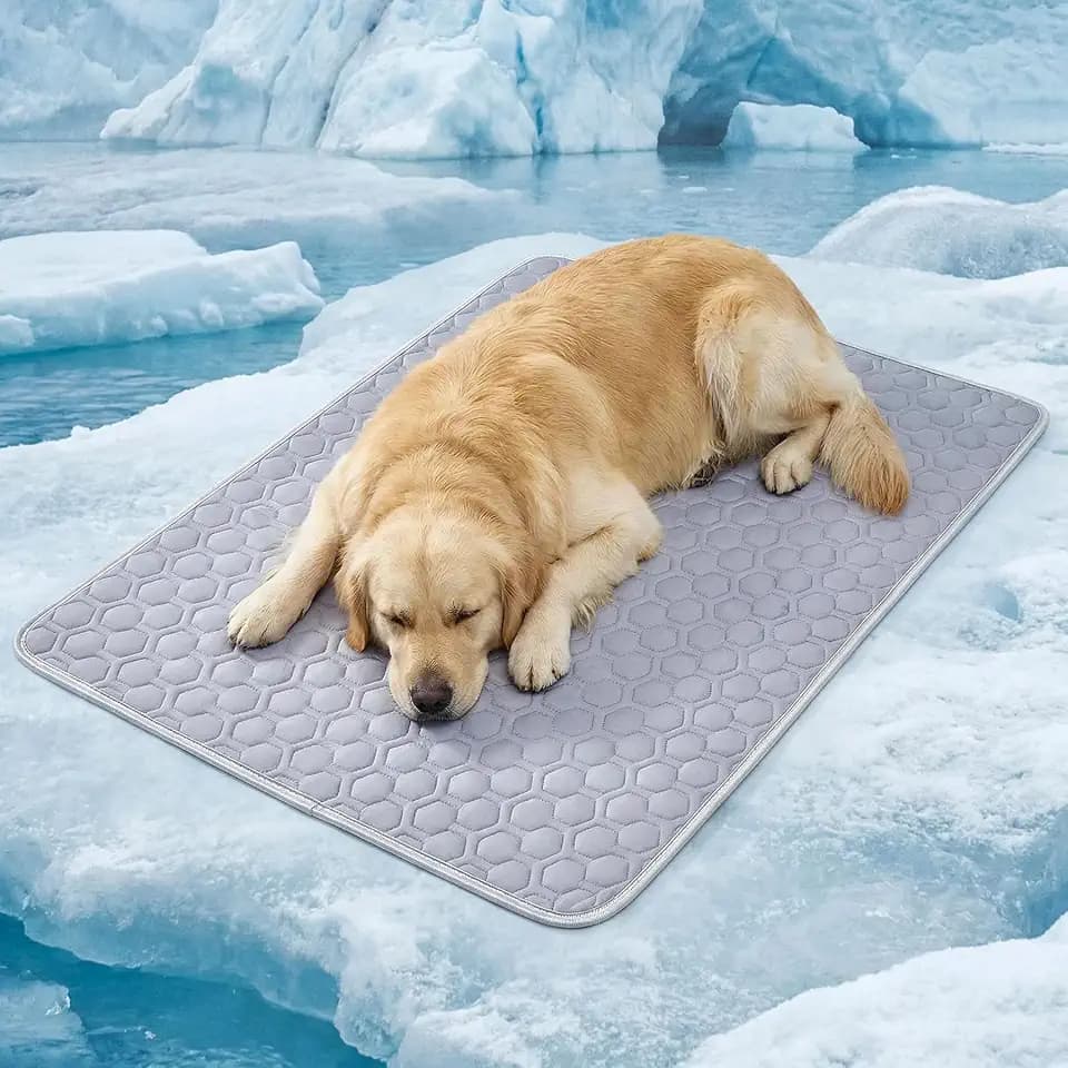 HAOMAIJIA Pet Cooling Mat for Dogs Thick Soft Washable Dog Cooling Mat Indoor Upgrade Waterproof Non-Slip Self Cooling Pad for Dog and Cat (Grey, 19'' x 30'' Medium)