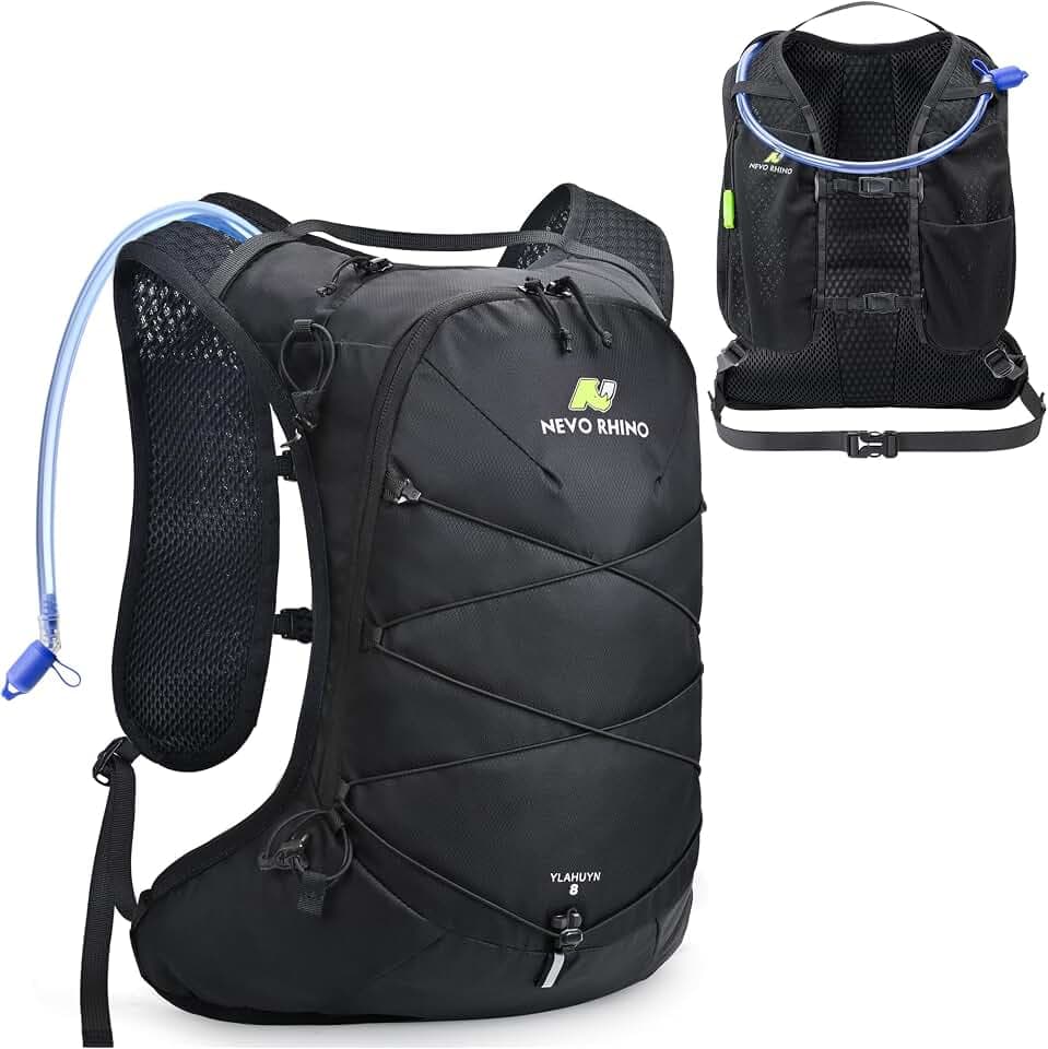 N NEVO RHINO Hydration Backpack with 70 oz/ 2L Bladder, Hiking Water Pack