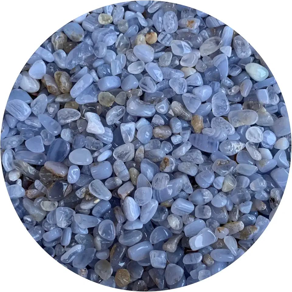 Wholesale Natural Semi Tumbled Blue Lace Agate Gemstone Chips, Crushed Mini Lace Agate Crystals, Undrilled Crystal Chips (0.25 Pound)