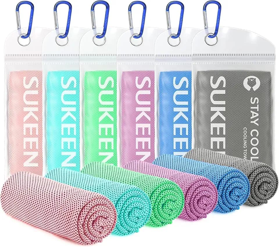 Sukeen 6 Pack Cooling Towels (40"x12") for Neck and Face, Ice Gym Towels