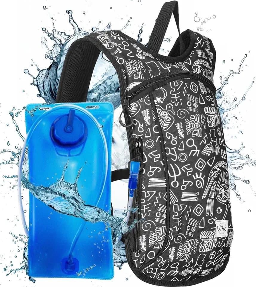 Vibe Festival Gear Rave Hydration Pack Backpack with 2L Water Bladder for Women Men – Festival Hydropack, Hydro Pack, Leak Proof, Lightweight – Teens, Party, Hiking, Running, Outdoor Sports