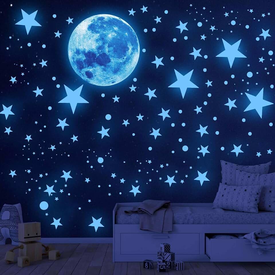1120 Stücke Leuchtsterne Kinderzimmer,Leuchtsterne Selbstklebend