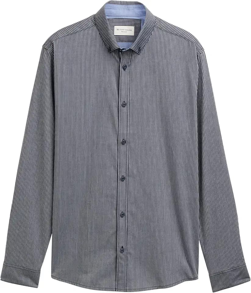 TOM TAILOR Herren Regular Fit Hemd aus Baumwolle