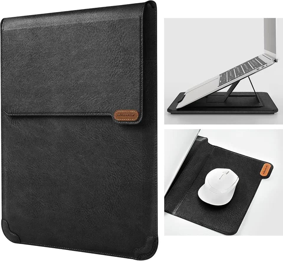 Nillkin 13 inch Laptop Sleeve with Stand (3-in-1), Mouse Pad, Black Texture