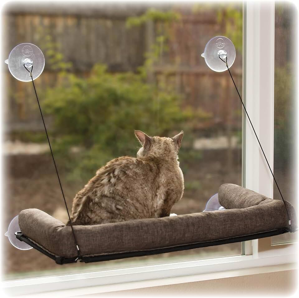 K&H Cat Window Perch, EZ Mount Bolster - Fits 27in Wx23in H Glass Spaces