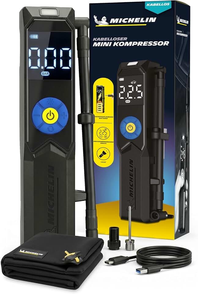 MICHELIN Air Power Mini 2 Li-Ionen Akku Mini-Kompressor kabellos 9,9 bar