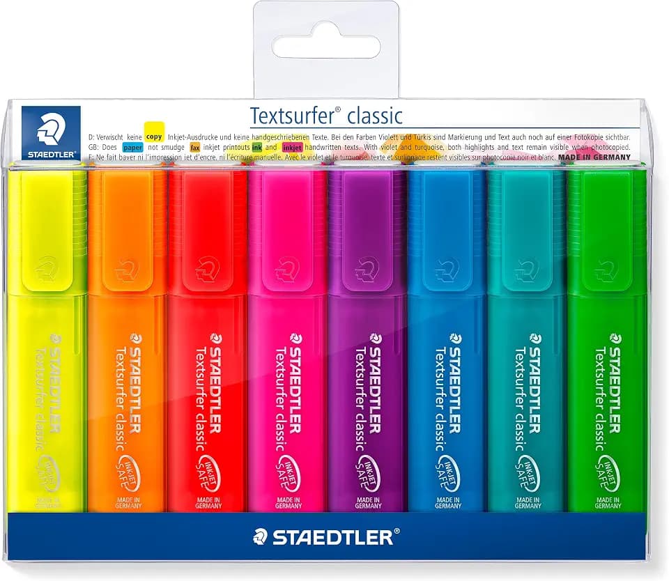 STAEDTLER Textsurfer Classic 364 Textmarker – 8er, nachfüllbar