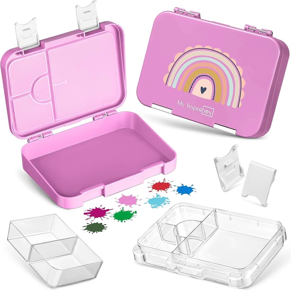 My Vesperbox® Brotdose für Kinder mit Fächern [LEN] - Lunchbox mit Trennfächern - Bento Box - Jausenbox - Brotzeitbox für Schule & Kindergarten - Vesperdose für Jungen & Mädchen