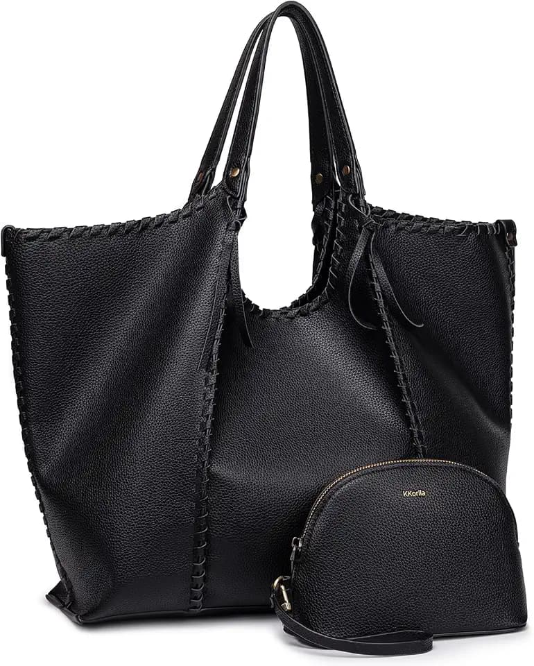 Leather Tote Bag for Women Oversize Shoulder Purse Work Weekender Shopper Business Handbag
