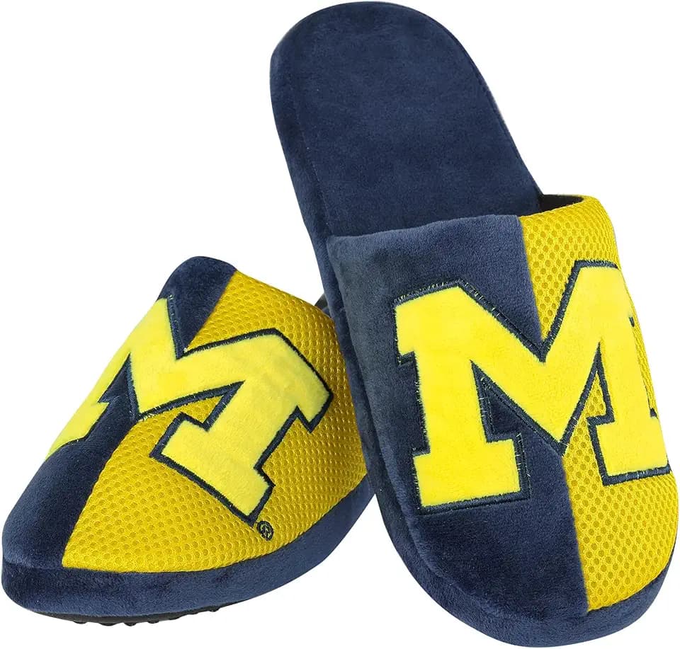 FOCO Oklahoma Sooners NCAA Mens Team Logo Staycation Slippers