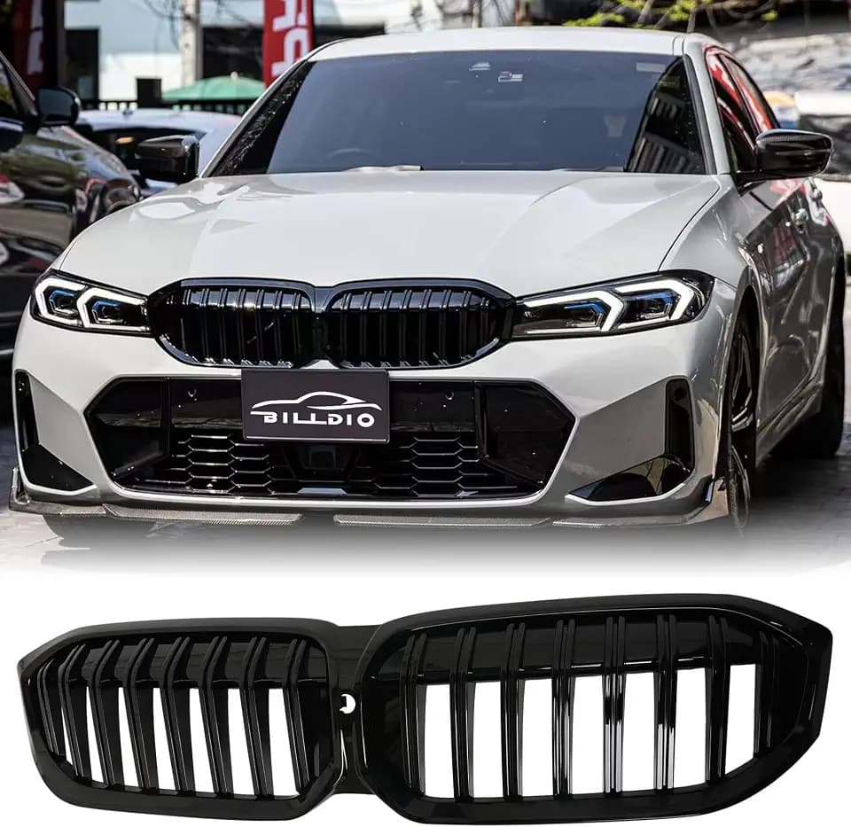 G20 Grille, Front Kidney Grille ABS Single Slats Gloss Black
