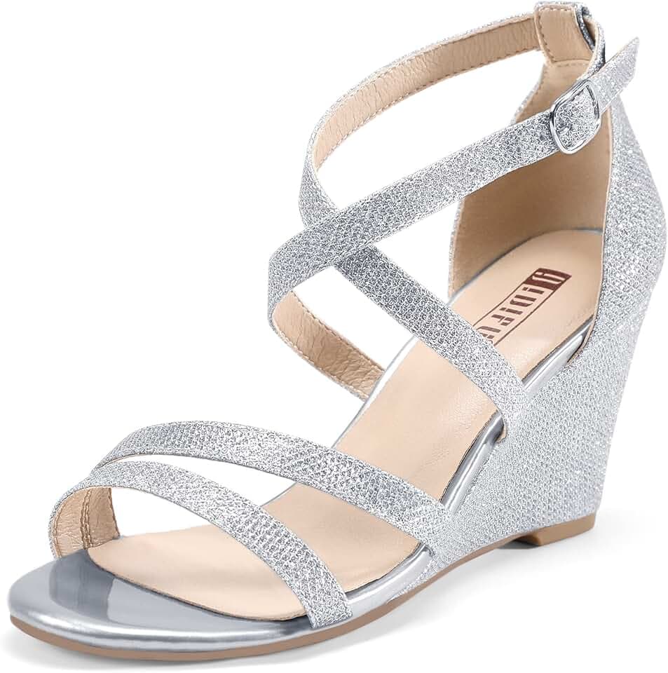 IDIFU Women's 3 Inch Strappy Wedges Heels Sandals