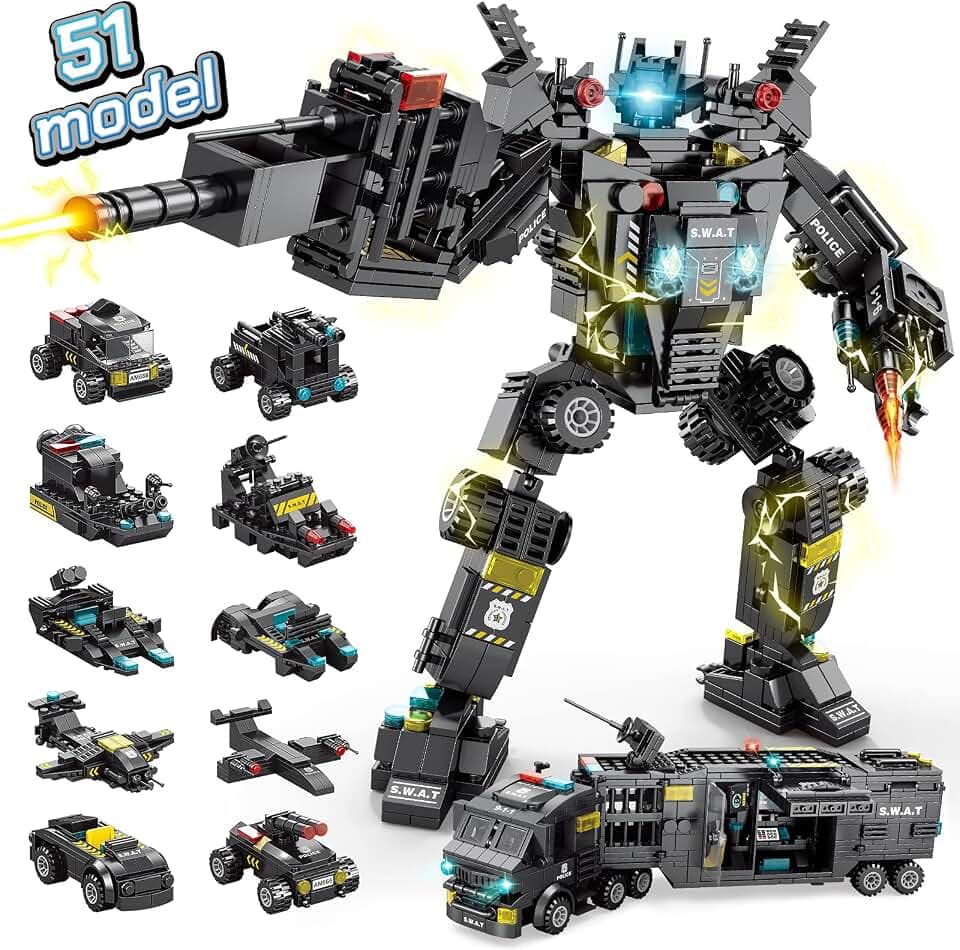 51-in-1 Robot Building Kit for Kids Erector Set for Boys 8-12