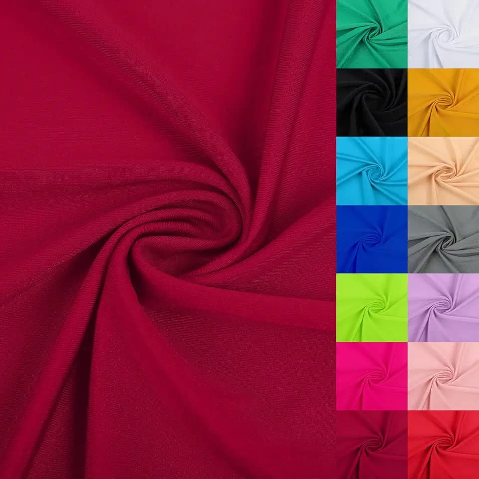 Nylon Spandex Fabric 80% Nylon, 20% Spandex Swimsuit Material Activewear Fabric 4-Way Stretch Lightweight Quick-Drying 59 inches Wide(Burgundy Red, 4 Yard)