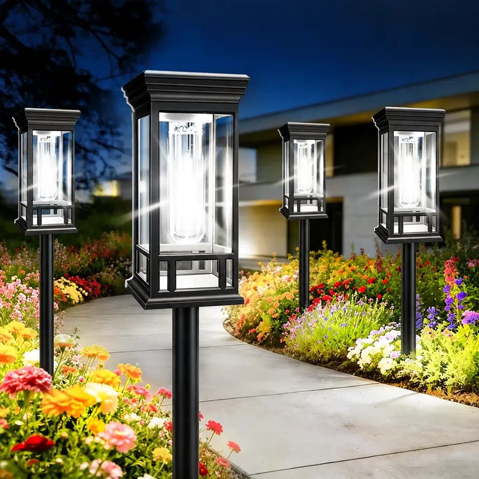 12 Pack Bright Solar Garden Lights, Solar Pathway Lights Outdoor Waterproof