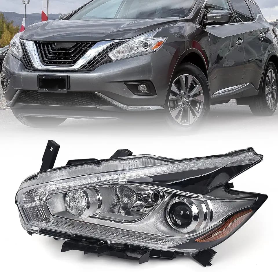 Huray Left Halogen Headlight Assembly Fit for Nissan Murano 2015 2016 LH