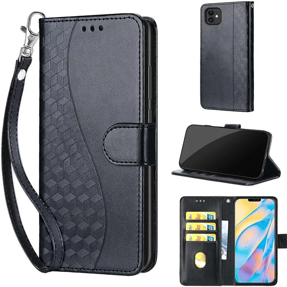 Wallet Case for iPhone 12 Pro/iPhone 12, Black